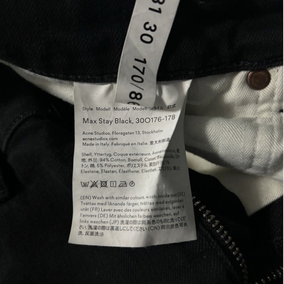 Acne Studios Straight Bla Konst Floragatan Black Jeans 31 X 30 - Picture 5 of 8